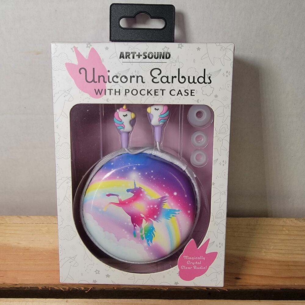 Art + Sound Unicorn Earbuds With Pocket Case - NEW